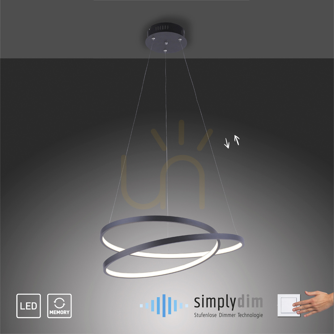 Pokaż Lampa Wisząca ROMAN 2472-18 Czarny 1xLED Lampa Wisząca ROMAN 2472-18 Czarny 1xLED