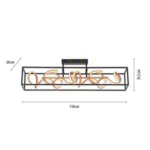 Plafon SELINA 6473-18 Czarny 4xLED small 6