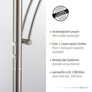 Lampa Podłogowa ALFRED 655-55 Srebrny 2xLED small 3