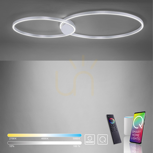 Plafon Q-KATE 6590-95 Srebrny 2xLED small 12
