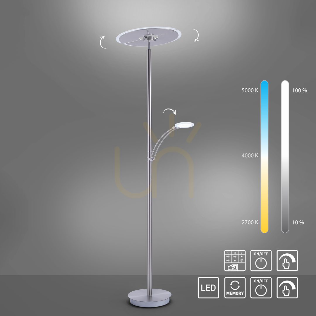 Obejrzyj Lampa Podłogowa ARTUR 673-55 Srebrny 3xLED Lampa Podłogowa ARTUR 673-55 Srebrny 3xLED