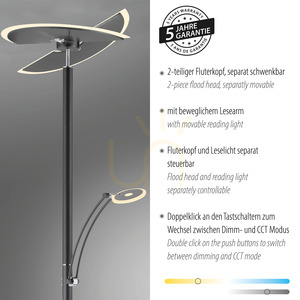 Lampa Podłogowa ARTUR 673-13 Antracyt 1xLED small 4