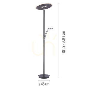Lampa Podłogowa ARTUR 673-13 Antracyt 1xLED small 8