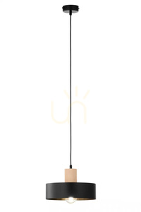 Lampa wisząca Sigma RIF WOOD 1 M czarny drewno naturalne 41864 small 3