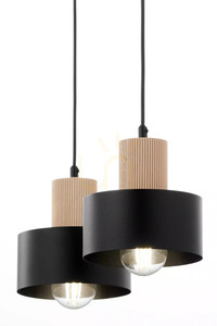 Lampa wisząca Sigma RIF WOOD 2 czarna drewno naturalne 41866 small 5