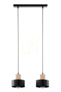 Lampa wisząca Sigma RIF WOOD 2 czarna drewno naturalne 41866 small 0