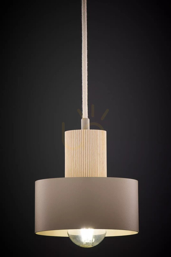 Obejrzyj Lampa wisząca Sigma RIF WOOD 1 S beż/drewno naturalne 15 cm SKU 41868 Lampa wisząca Sigma RIF WOOD 1 S beż/drewno naturalne 15 cm SKU 41868