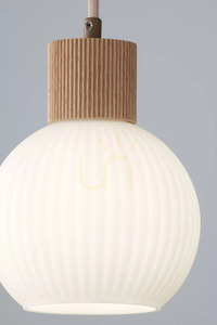 Lampa wisząca Sigma ALBA 1 beżowa drewno naturalne E27 SKU 41842 small 1
