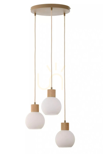 Sprawdź Lampa wisząca Sigma ALBA 3 beżowa drewno naturalne 41844