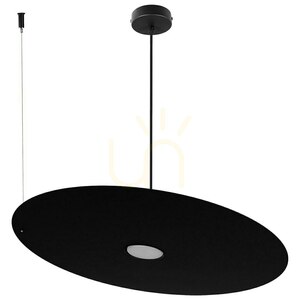 Lampa wisząca PIATTO GX53 15W czarna metalowy dysk 55 cm regulowany zwis MLP2917 Milagro small 12