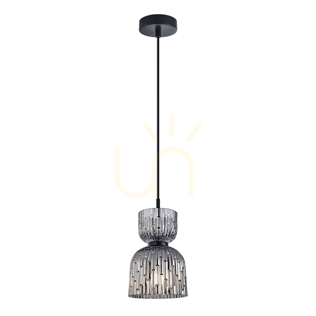 Sprawdź Lampa Wisząca Italux Balme Czarna Dymiona Szklana E27 PND-3619-1-BK-SG Lampa Wisząca Italux Balme Czarna Dymiona Szklana E27 PND-3619-1-BK-SG