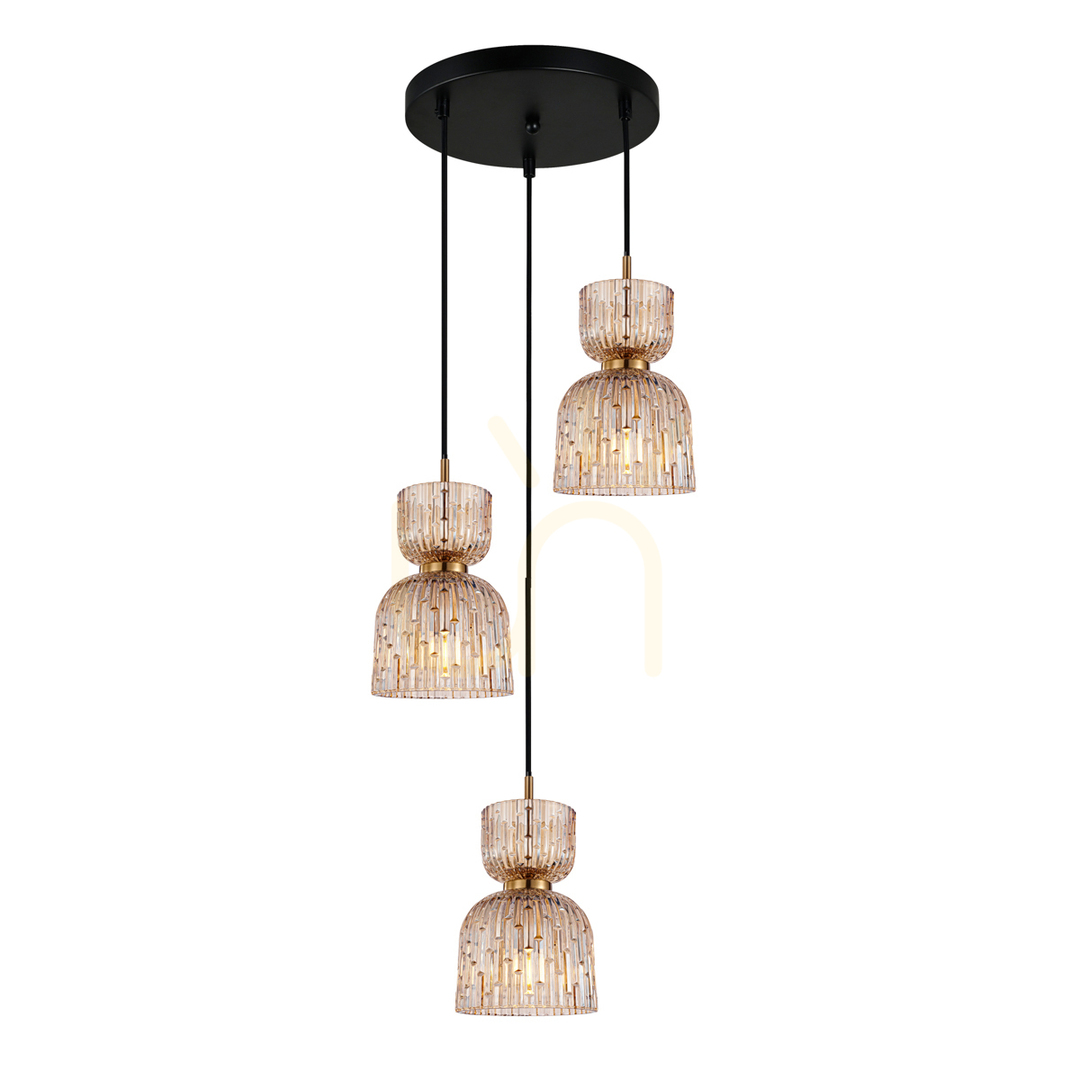 Sprawdź Lampa wisząca Italux Balme 3xE27 czarna bursztynowe szkło PND-3619-3A-BRO-AMB Lampa wisząca Italux Balme 3xE27 czarna bursztynowe szkło PND-3619-3A-BRO-AMB