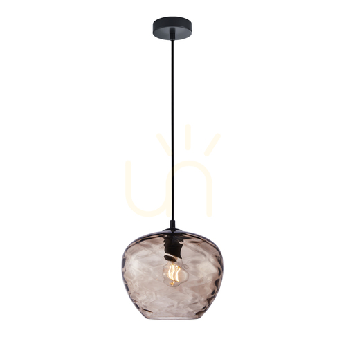 Sprawdź Lampa wisząca Italux Bresco czarno-brązowa szklana E27 PND-3033-1-BK-CF