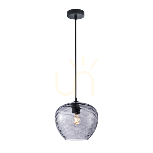 Sprawdź Lampa Wisząca Italux Bresco Czarna Dymiona Szkło E27 PND-3033-1-BK-SG
