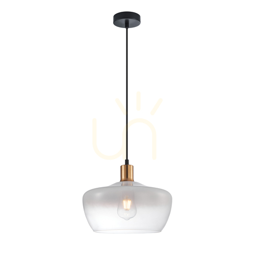 Sprawdź Lampa Wisząca Italux Parola Złota Szklana E27 PND-3636-1-BRO-W