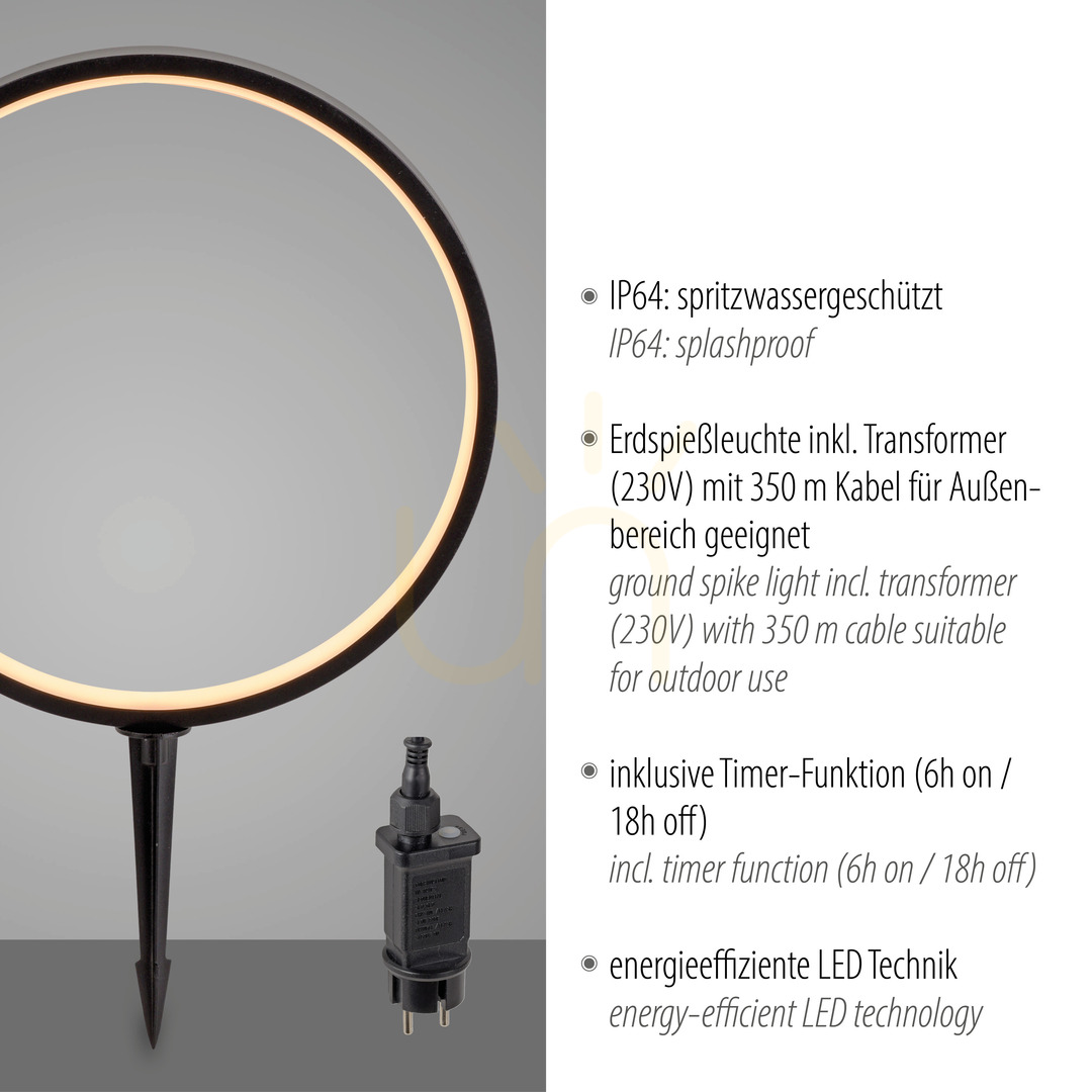 Wyświetl Lampa Ogrodowa ZIRKULU 19510-18 Czarny 1xLED Lampa Ogrodowa ZIRKULU 19510-18 Czarny 1xLED