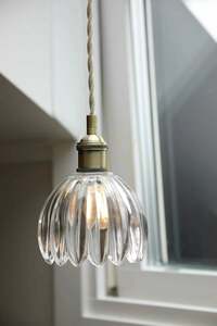 Lampa wisząca do okna Markslöjd Gota, przezroczysta, antyczny mosiądz, 13 cm, E14, 109136 small 1