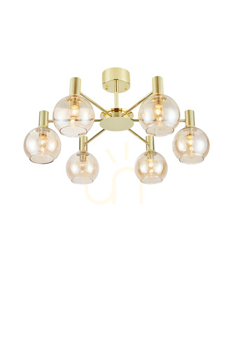Sprawdź Lampa sufitowa Markslojd Ambra 6xE14 bursztynowa 75 cm 109152
