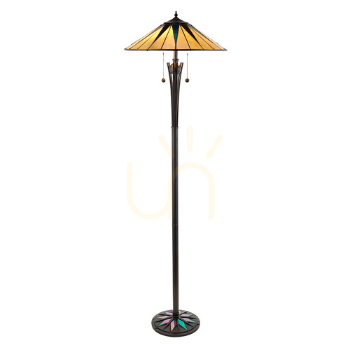 Sprawdź Lampa stojąca Tiffany wielokolorowa Interiors Dark Star 64041