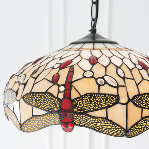 Lampa Wisząca Tiffany Beżowa 3xE27 Interiors 70824 small 5