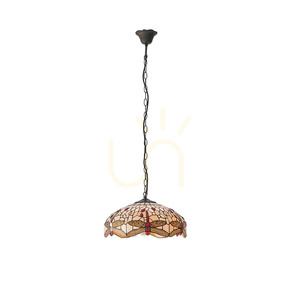 Lampa Wisząca Tiffany Beżowa 3xE27 Interiors 70824 small 7
