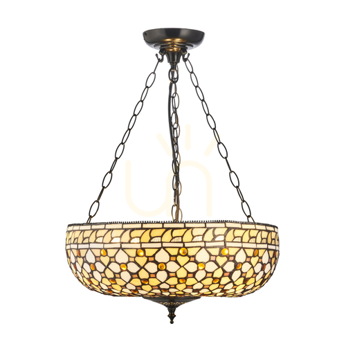Sprawdź Lampa Wisząca Tiffany Interiors Mille Feux Wielokolorowa 3xE27 45 cm 111882