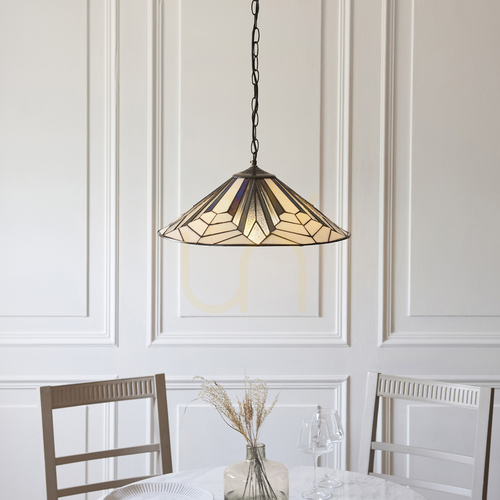 Sprawdź Lampa Wisząca Tiffany Astoria 3xE27 Wielokolorowa Interiors 111922