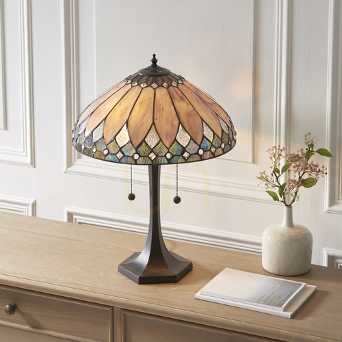 Sprawdź Lampa Stołowa Tiffany Brooklyn Interiors Wielokolorowa 112183