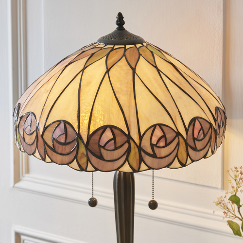 Sprawdź Lampa stołowa Tiffany wielokolorowa Interiors Hutchinson 112184
