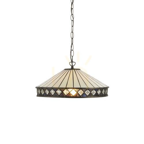 Sprawdź Lampa Wisząca Tiffany Wielokolorowa Szkło Stal Interiors 112196