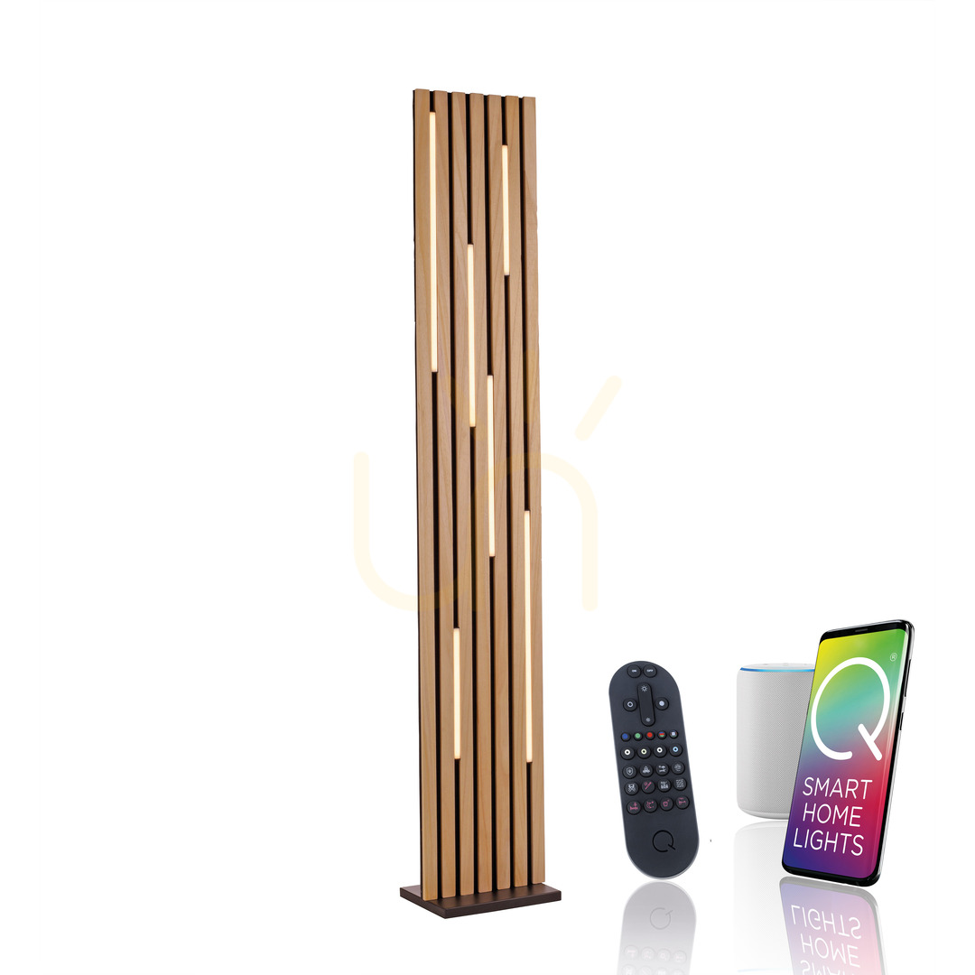 Zobacz Lampa Podłogowa Q-AKUSTIK 822-79 Drewno 1xLED Lampa Podłogowa Q-AKUSTIK 822-79 Drewno 1xLED
