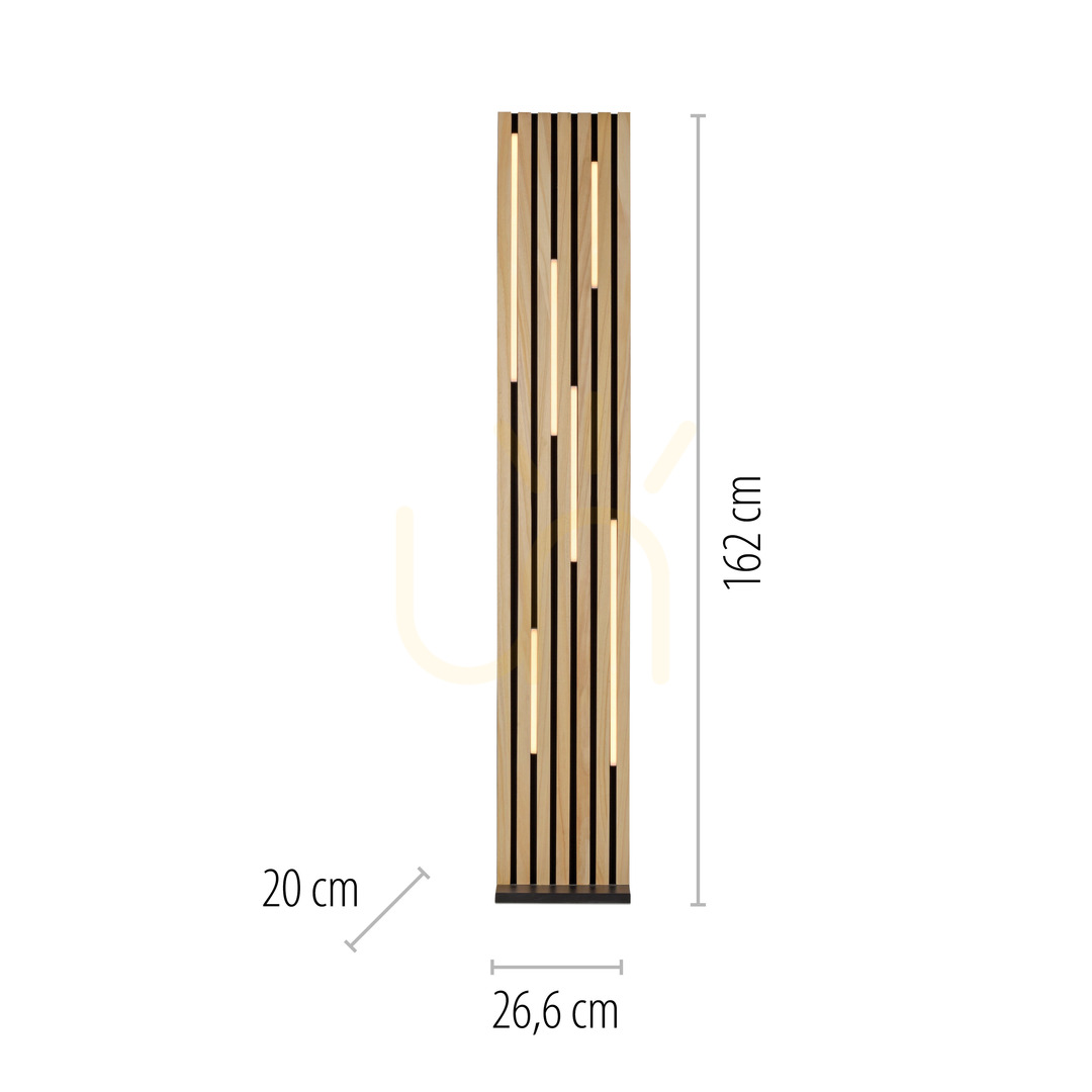 Wyświetl Lampa Podłogowa Q-AKUSTIK 822-79 Drewno 1xLED Lampa Podłogowa Q-AKUSTIK 822-79 Drewno 1xLED