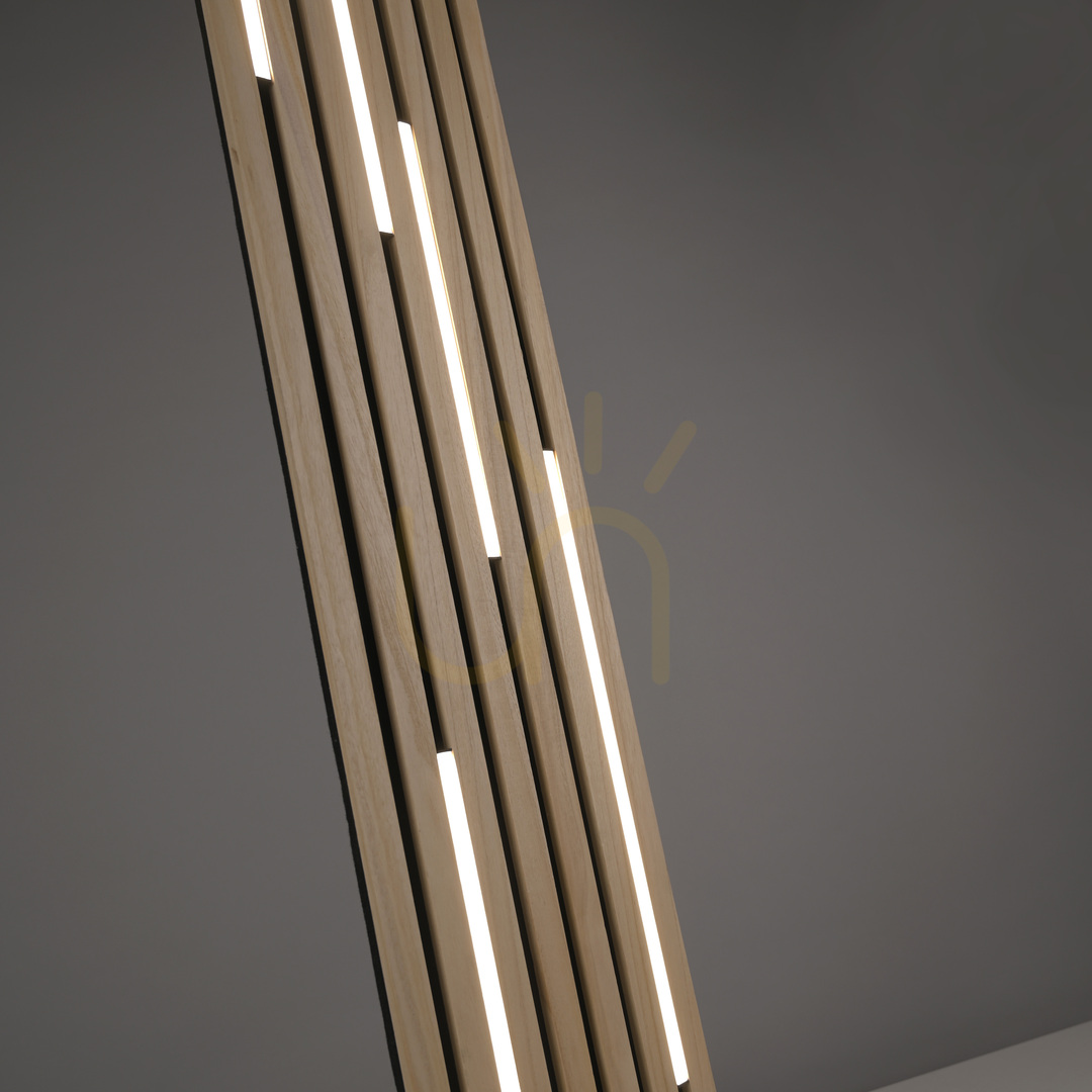 Pokaż Lampa Podłogowa Q-AKUSTIK 822-79 Drewno 1xLED Lampa Podłogowa Q-AKUSTIK 822-79 Drewno 1xLED