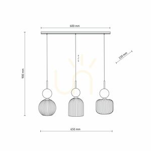 Sophia Green Cognac Lampa Wisząca 3 Xe14 small 6