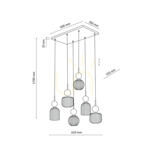 Sophia Cognac White Lampa Wisząca 6 Xe14 small 11