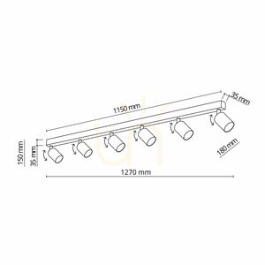 Nex White Lampa Sufitowa 6 Xgu10 small 5