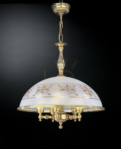 Sprawdź Lampa wisząca Italux 5-punktowa złota szklana E27 L.6102/48