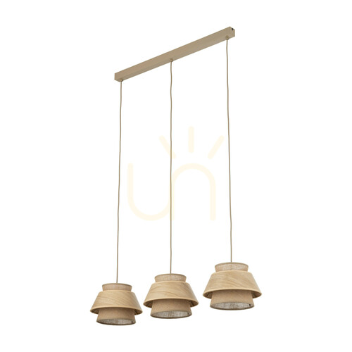Sprawdź Kalum Wood Lampa Wisząca 3 Xe27