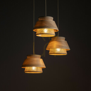 Kalum Wood Lampa Wisząca 3 Xe27 Koło small 1