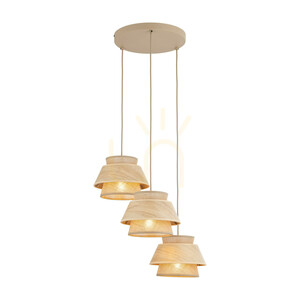 Kalum Wood Lampa Wisząca 3 Xe27 Koło small 6