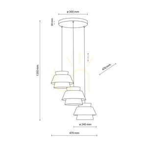Kalum Wood Lampa Wisząca 3 Xe27 Koło small 7
