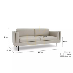 Sofa trzyosobowa CHELSEA – kremowa City Sofa small 4