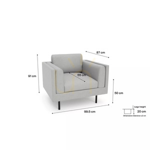 Fotel CHELSEA – srebrny City Sofa small 4
