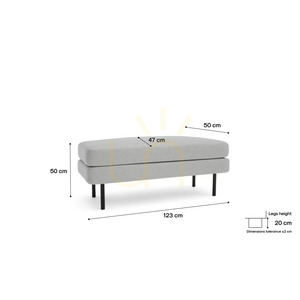 Ławka CHELSEA – srebrna City Sofa small 4