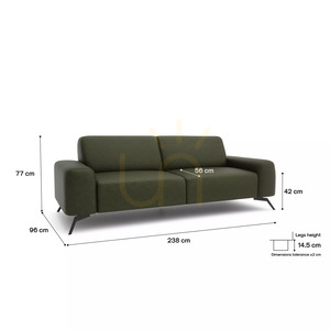 3-osobowa sofa SOHO – zielona City Sofa small 4