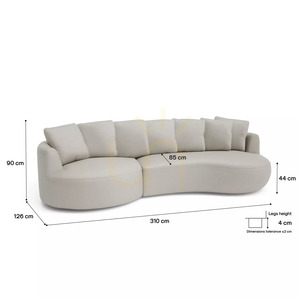 4-osobowa sofa narożna BELLEVILLE – kremowa City Sofa small 4