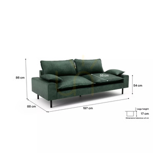 Sofa dwuosobowa AVENTINE – zielona City Sofa small 4