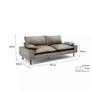Sofa dwuosobowa AVENTINE – jasnoszara City Sofa small 4