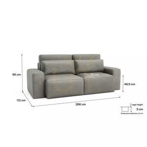 3-osobowa sofa rozkładana JORDAAN – jesion City Sofa small 5