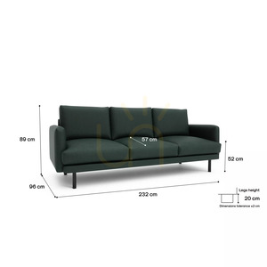 4-osobowa sofa BRERA – zielona City Sofa small 4